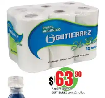 Super Gutiérrez Papel higiênico GUTIERREZ con 12 rollos oferta