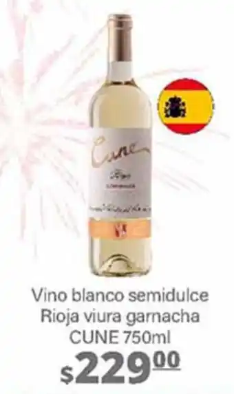 La Comer Vino blanco semidulce Rioja viura garnacha CUNE 750ml oferta