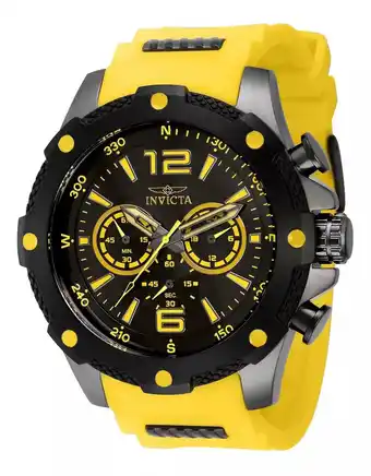 Reloj para hombres invicta 39996 color de la correa amarillo color del bisel negro color del fondo negro