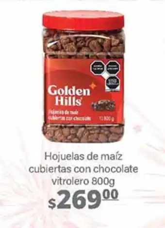 La Comer Golden Hills Hojuelas de maíz cubiertas con chocolate vitrolero 800g oferta