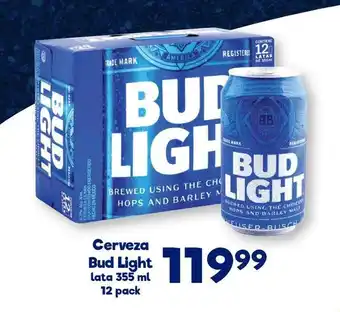 Cerveza Bud Light lata 355 ml 12 pack