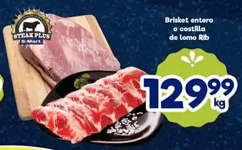 Brisket entero o costilla de lomo Rib, kg