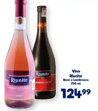 Vino Riunite Rosé o Lambrusco 750 ml
