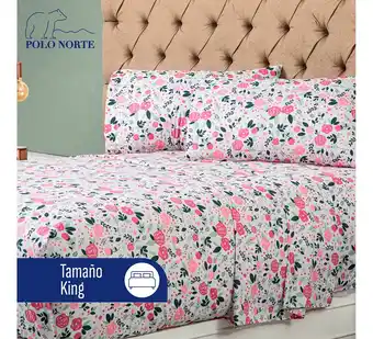 Mercado Libre Sábanas king size microfibra extra suave premium polo norte color valeria diseño de la tela estampado oferta