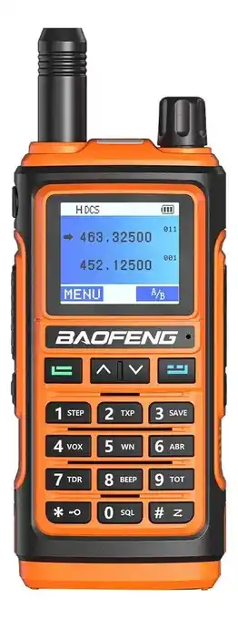 Mercado Libre Baofeng radio uv-17 uhf vhf con manos libres 1000 canales bandas de frecuencia 20.5khz | 12.5khz color naranja oferta