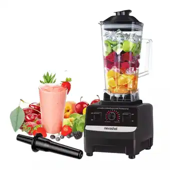 Licuadora profesional electrica potente 1400w nevashel modelo ad-01 uso rudo con jarra de 2l ideal para cocina o restaurante,