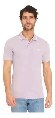 Playera polo calvin klein con manga corta para hombre oferta en