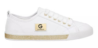 Tenis blanco con agujetas y placa met lica g by guess oferta en Sears