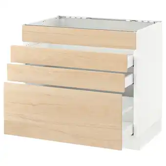 IKEA Sektion Gabinete bajo p/parrilla 3 cajones, blanco maximera/askersund efecto fresno claro, 91x61x76 cm oferta