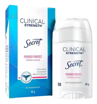 Mercado Libre Antitranspirante secret clinical strength powder crema 45g fragancia suave como algodón oferta
