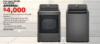Soriana Híper LG Combo lavadora y secadora 25 kg oferta