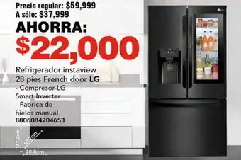Soriana Híper LG Refrigerador instaview 28 pies French door oferta
