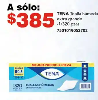 TENA Toalla húmeda extra grande -1/320 pzas