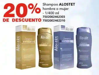 Soriana Híper Shampoo ALOSTET hombre o mujer - 1/400 ml oferta