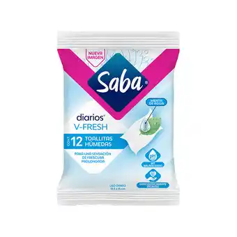 Farmacia San Pablo Saba diarios v fresh toallitas húmedas menta de agua oferta