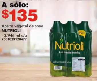 Soriana Híper Aceite Comestible Puro de Soya Nutrioli 3/946ml oferta