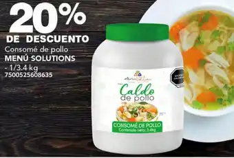 Soriana Híper Consomé de pollo MENÚ SOLUTIONS 1/3.4kg oferta