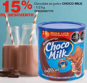 Soriana Híper Chocolate en polvo CHOCO MILK 1/2kg oferta