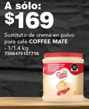 Soriana Híper Sustituto de crema en polvo para café COFFEE MATE 1/1.4kg oferta