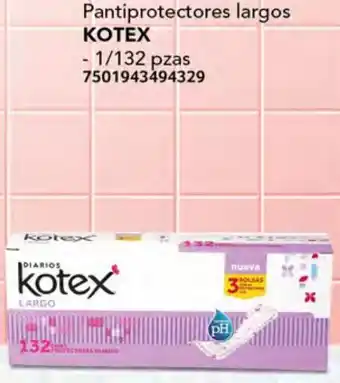 Pantiprotectores largos KOTEX 1/132 pzas
