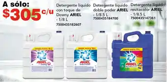 Soriana Híper Detergente líquido con toque de Downy ARIEL 1/8L oferta