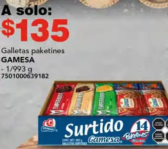 Soriana Híper Gamesa Paketines GAMESA 1/993g oferta