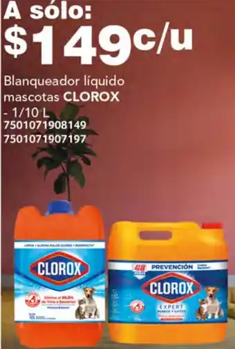Soriana Híper CLOROX Blanqueador líquido mascotas 1/10L oferta