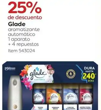 Costco Glade aromatizante automático 1 aparato + 4 repuestos oferta
