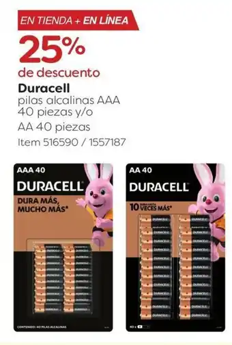 Costco Duracell pilas alcalinas AAA 40 piezas y/o AA 40 piezas oferta