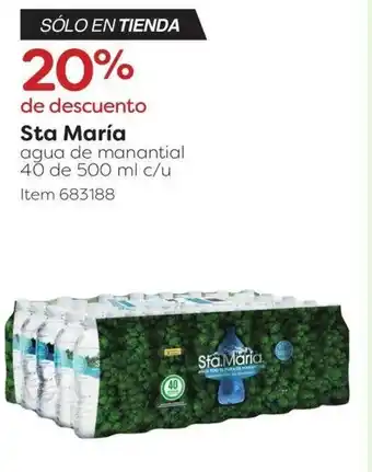 Costco Sta María agua de manantial 40 de 500 ml oferta