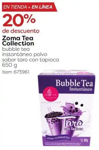 Zoma Tea Collection bubble tea instantáneo polvo sabor taro con tapioca 650g