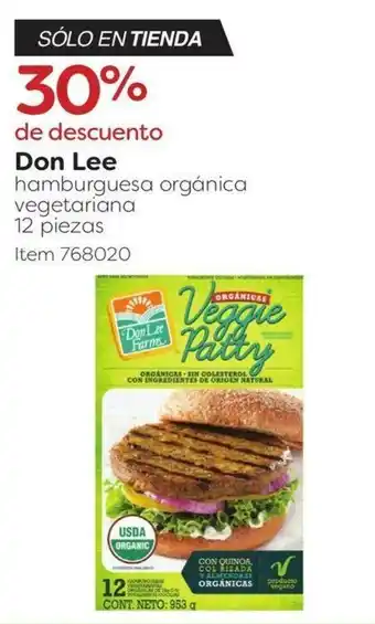 Don Lee hamburguesa orgánica vegetariana 12 piezas