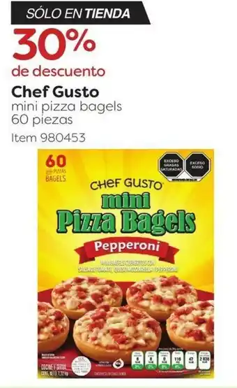 Costco Chef Gusto mini pizza bagels 60 piezas oferta