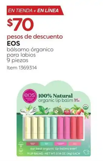 EOS bálsamo órganico para labios 9 piezas