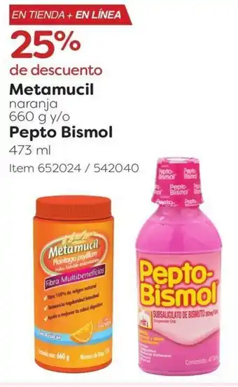 Costco Metamucil naranja 660 g y/o Pepto Bismol oferta