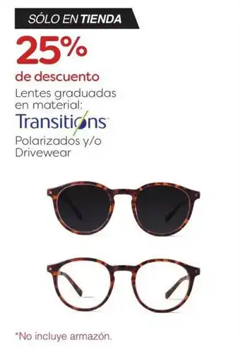 Costco Lentes graduadas en material Transitions Polarizados y/o Drivewear oferta