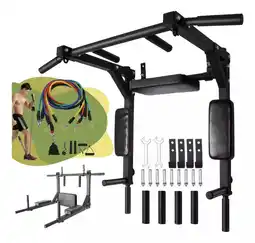 Barra 8en1 dominadas pared gym multifuncional box pesas