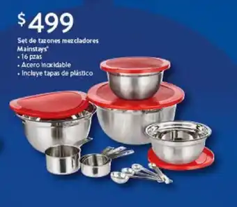 Walmart Set de tazones mezcladores Mainstays 16 pzas oferta