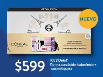 Kit L'Oréal Rutina con ácido hialurónico + cosmetiquera