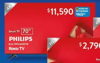 Walmart PHILIPS Smart TV 70" oferta