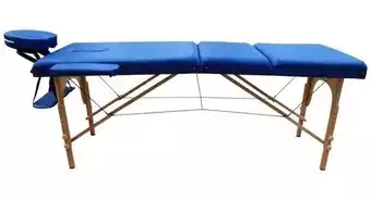 Mercado Libre Cama masaje portatil 3 secciones madera camilla spa estuche color azul oferta