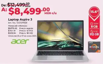 Office Depot acer Laptop Aspire 3 oferta