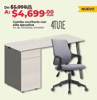 Office Depot 4TUNE Combo escritorio con silla ejecutiva oferta
