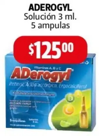 Farmacias Guadalajara ADEROGYL Solución 3 ml 5 ampulas oferta