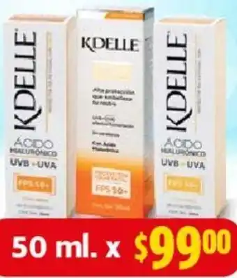 Farmacias Guadalajara KDELLE PROTECTOR SOLAR CON COLOR 50ML oferta