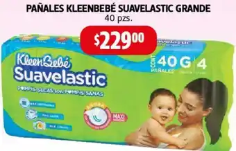 Farmacias Guadalajara PAÑALES KLEENBEBÉ SUAVELASTIC GRANDE 40 pzs oferta