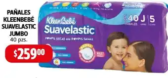 Farmacias Guadalajara PAÑALES KLEENBEBÉ SUAVELASTIC JUMBO 40 pzs oferta