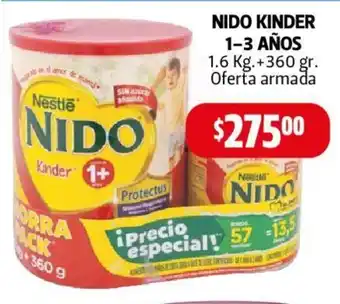 Farmacias Guadalajara NIDO KINDER 1-3 AÑOS 1.6 Kg.+360 gr. Oferta armada oferta