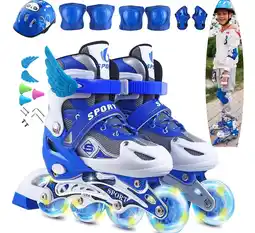 Mercado Libre Patines de 8 ruedas luminosas ajustables para niños y niñas oferta