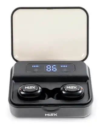 Mercado Libre Misik - audifonos in-ear inalámbricos bluetooth power bank color negro oferta